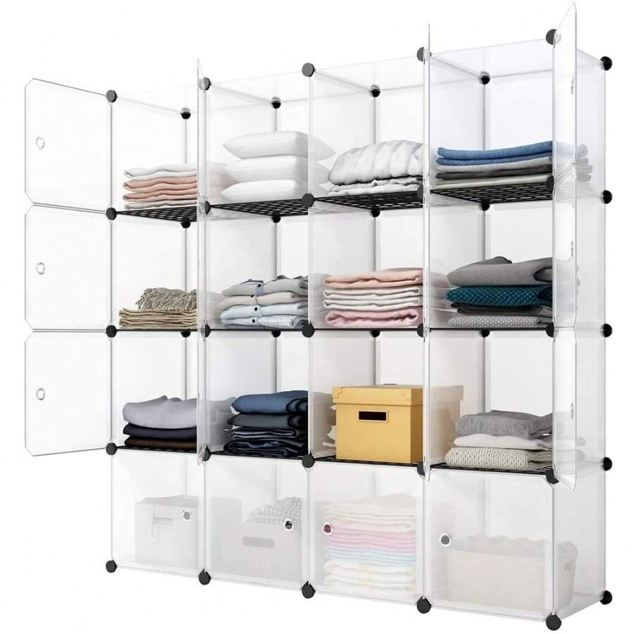 Bookshelf - Estantería de almacenamiento con 16 cubos,